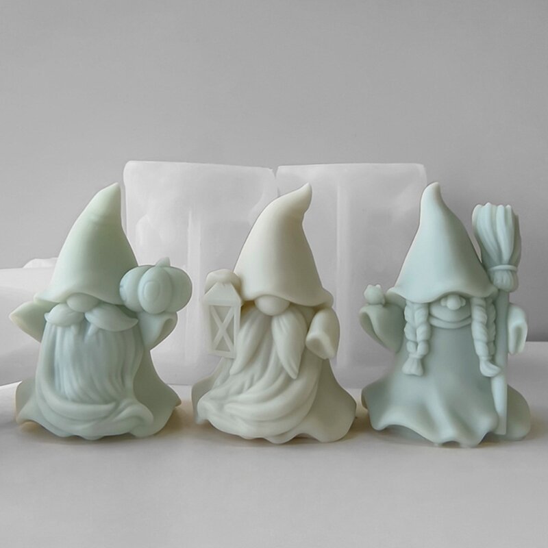Faceless Dwarf Gypsum Ornament Mold Halloween Dwarf Aromatherapys Candle Mold 3D Gnome Ornament Epoxy Molds DIY Craft