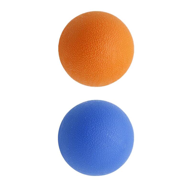 2 bolas de masaje miofascial de tejido profundo para espalda y cuello, color naranja y azul