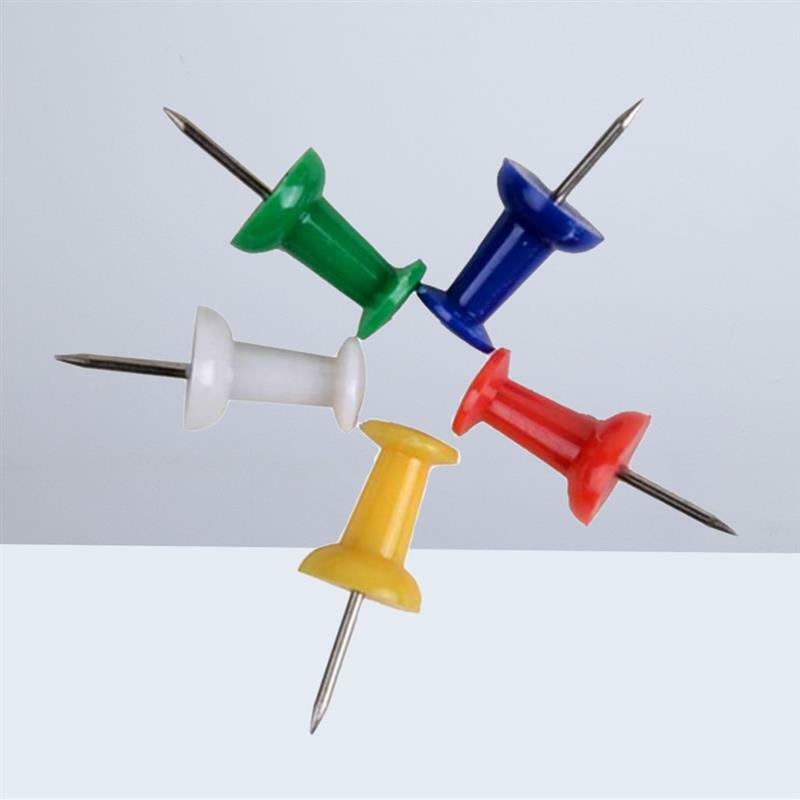 Thumbtack Pushpin decorativo, ferramenta DIY para a escola, casa, escritório, parede, mapas, fotos, quadro de avisos, cor aleatória, 100 pcs