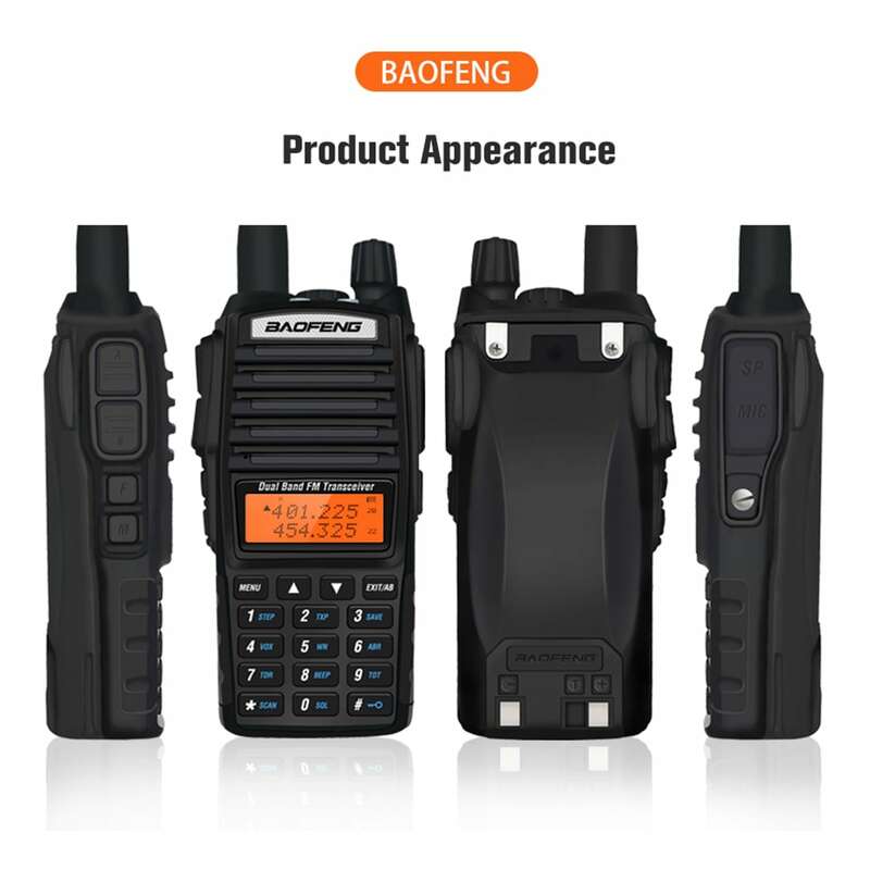 Baofeng-walkie-talkie UV-82 de alta potencia, Radio bidireccional portátil de 8W, 10KM, uv 82, banda Dual HF FM, transceptor + NA771, 2 uds.