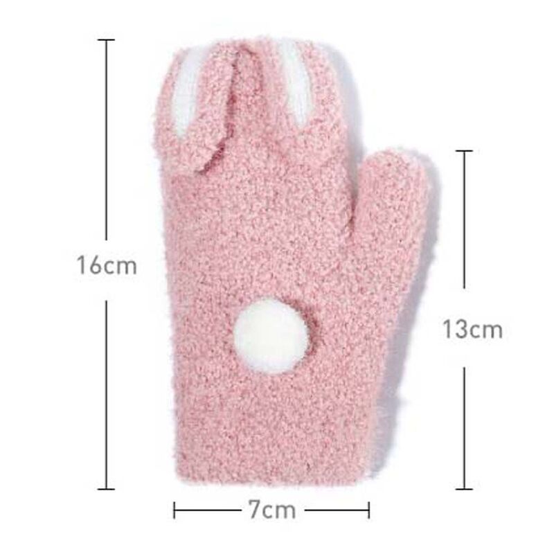 Thick Rabbits Keep Warm Gloves For Toddler Baby Children Gloves Full Finger Mittens Hanging Neck Gloves Kids Gloves