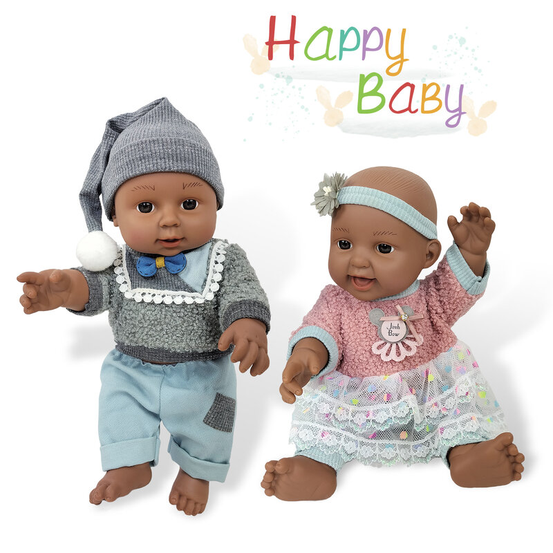 Juguetes de bebé para niños, muñeca Africana adhesiva suave, muñeca de compañero cómoda, regalo familiar para niños y niñas