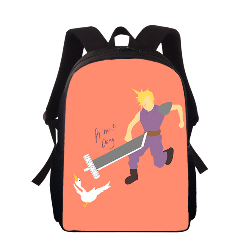 グースゲーム15インチ3Dプリントキッズバックパック男の子のためのプライマリスクールバッグ女の子バックパック学生学校のブックバッグ