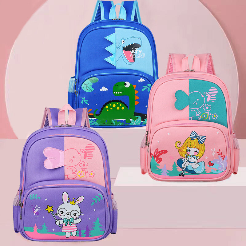 Petits sacs à dos mignons de dinosaures pour enfants, nouveaux sacs d'école pour garçons et filles en maternelle, sac imprimé lapin de dessin animé pour bébés et tout-petits, tendance