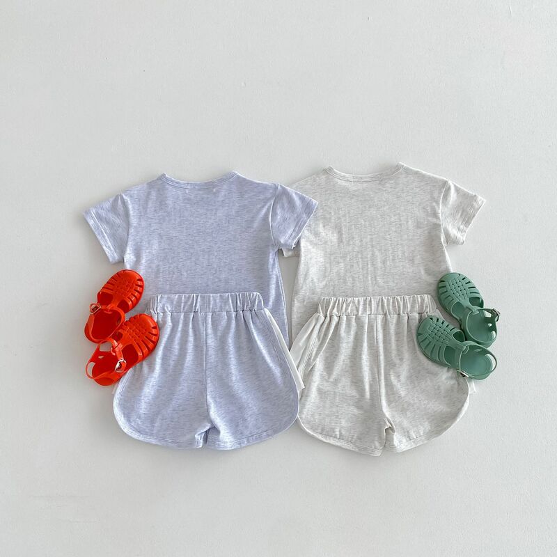 Children Short Sleeve Casual Set Summer New Baby Boy Girl Letter Print T Shirts + Shorts 2pcs Suit Kids Versatile Sports Outfits