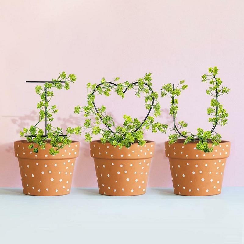 Маленькая садовая решетка 3 шт., решетка в форме сердца, стойкая к ржавчине и прочная садовая опора для растений, романтические горшки, патио