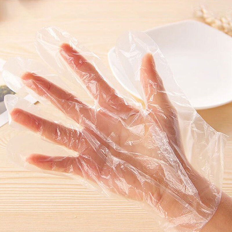 Clear Disposable Gloves Transparent Plastic Gloves Latex Free Food Prep Safe Gloves For Cooking Cleaning BBQ Kitchen Things