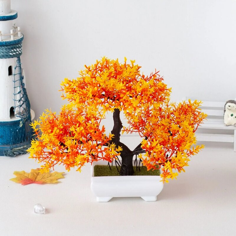 인공 식물 분재 플라스틱 작은 나무 냄비, 가짜 식물 꽃 화분 장식품, 홈 룸 테이블 정원 호텔 장식