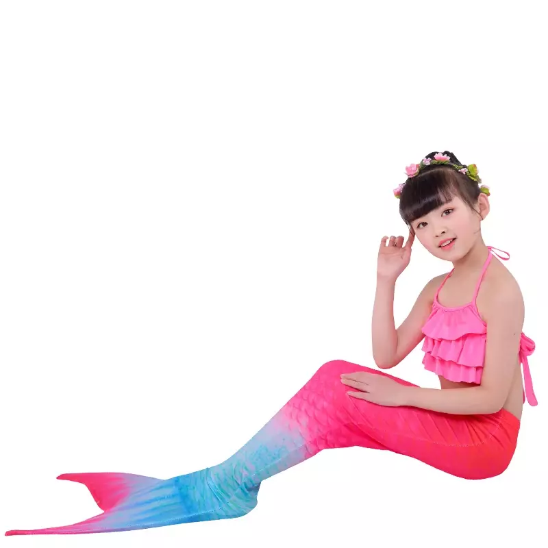 Halloween Kids The Little Mermaid Tails Children Memaid Bikini Bathing Suit Girll Birthday Party Can Add Monofin for Pool