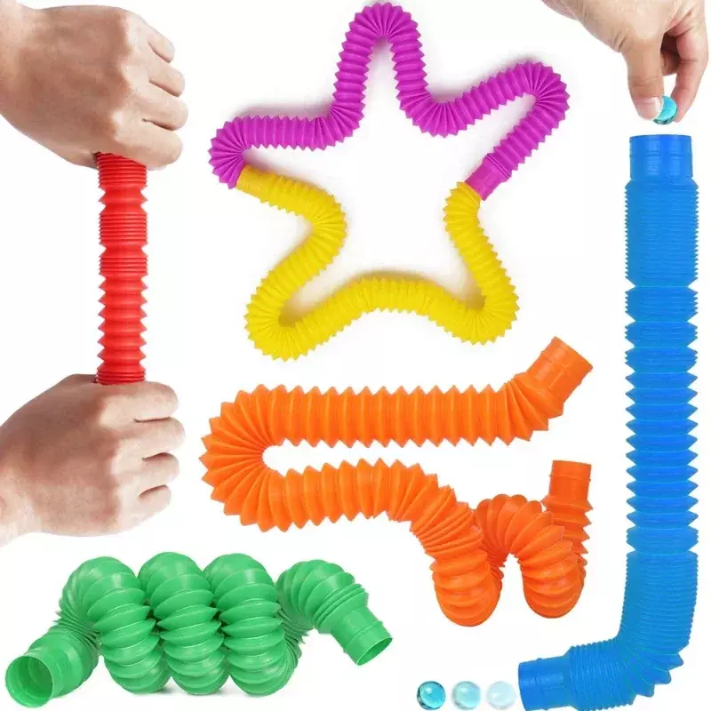 Grande Pop Fidget Brinquedos para Stress e Ansiedade Alívio, Brinquedo Sensorial, Toddlers Stretch Tube, Adultos e Crianças