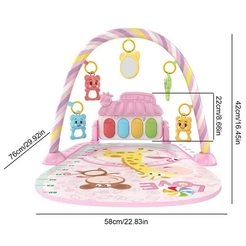 Baby Fitness Stand Toy Newborn 0-1 Year Old Baby Music Pedal Piano Fitness Equipment Climbing Mat Toy