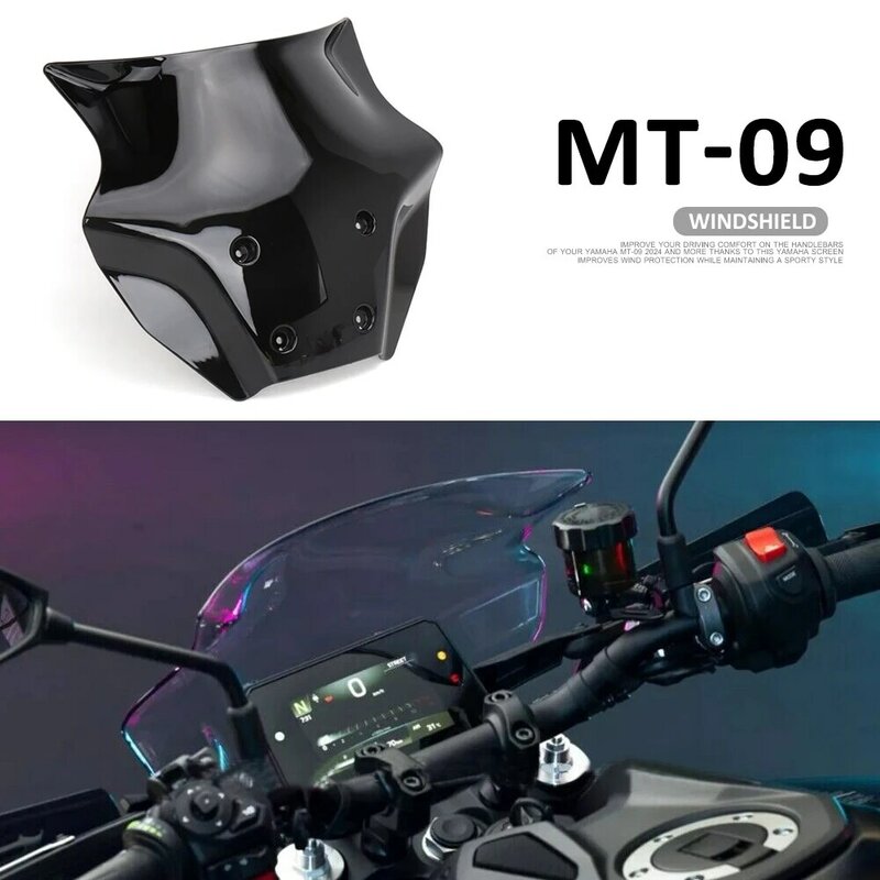 Parabrisas de motocicleta para Yamaha MT09 MT 09 MT-09 2024, Protector de pantalla de viento, cubierta deflectora