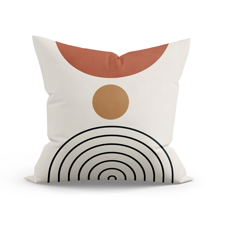 Home Decor Geometric Ball Stripe Art Print Cushion Cover Soft Polyester Pillowcase Bedroom Car  funda de almohada