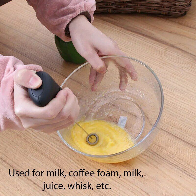 Plastik + Baja Tahan Karat Kopi Susu Minuman Listrik Pengaduk Pengaduk Frother Foamer Dapur Pengocok Telur Alat Dapur Genggam