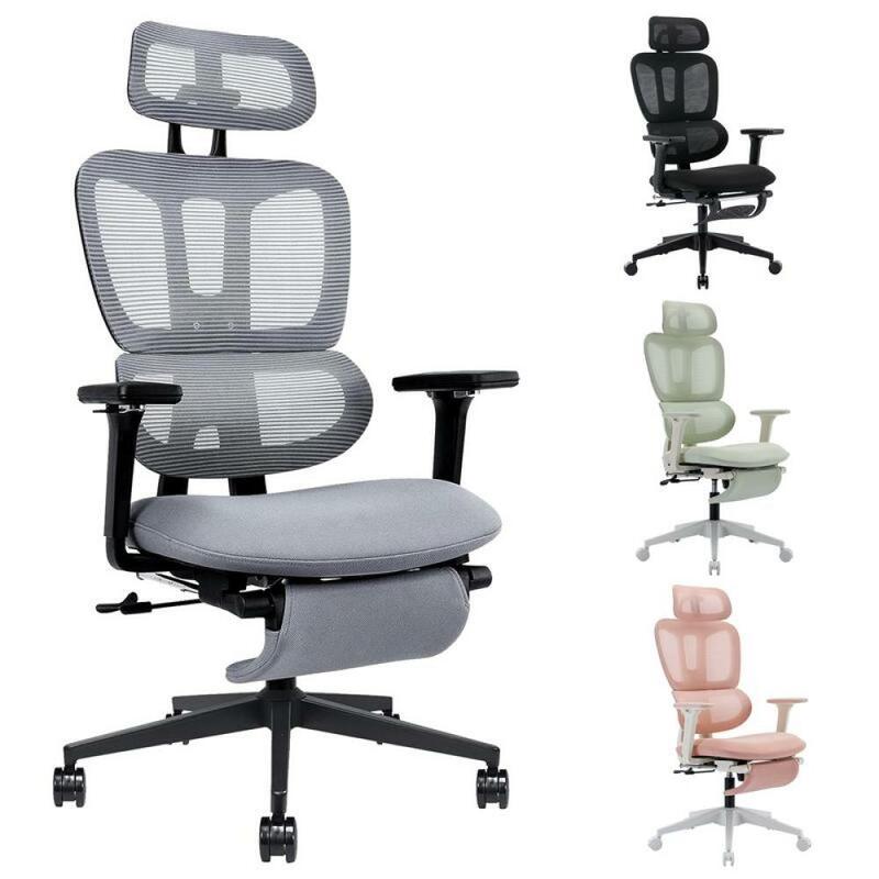 Ergonomiczna krzesło biurowe siatkowe FlexiSpot, wysoka siateczkowa tylna krzesło biurowe z dynamicznym stabilizator lędźwiowy, regulowany zagłówek z ramionami 4D