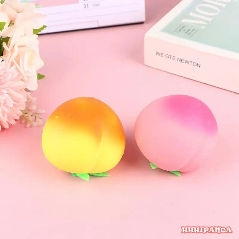 Squeeze Sensory Stress Relief Toys For Kids Adults Funny Release Decompression Peach Antistress Ball Simulation Fruit Toys