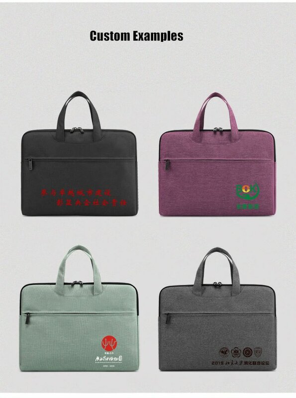Canvas Briefcase Women Men Business Meeting Laptop Handbag Printing LOGO Document Bag Portable Oxford Envelope Office Custom
