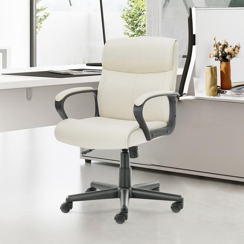 Kursi kerja putar untuk rumah dan kantor, kursi hermanmiller kulit PU Modern tinggi dapat disesuaikan