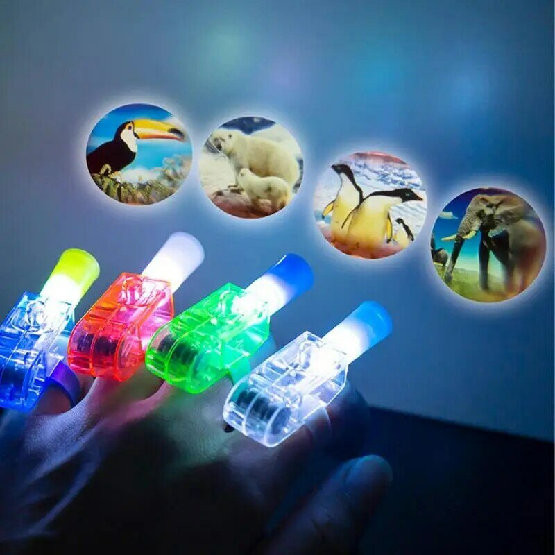 ไฟฉายสวมนิ้วสำหรับเด็ก LED แหวนของเล่นขนาดเล็กมีไฟติดนิ้วของเล่นสะท้อนแสงวงแหวนแหวนใส่นิ้วนีออน