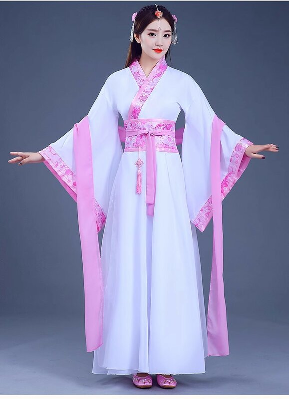 Hanfu de style chinois pour femmes, spectacle de danse ancienne, printemps et automne, fée Gelantique, 600