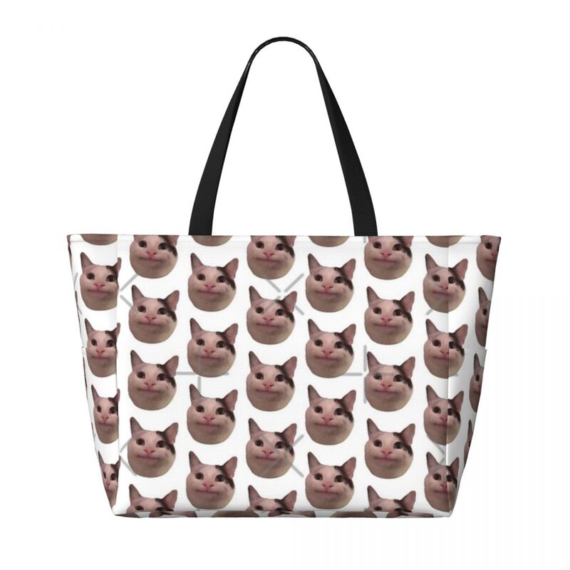 Polite Kitty Beach Travel Bag, Tote Bag Holiday Practical Sports Birthday Gift Multi-Style Pattern