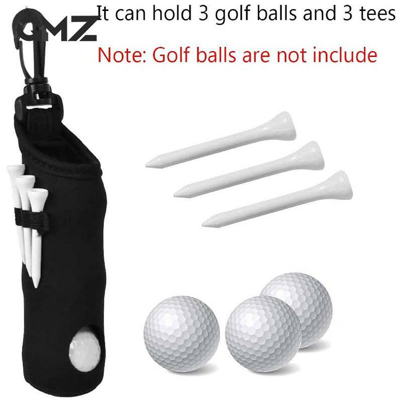 Bolsa portátil para pelotas de Golf, bolsa de almacenamiento para 3 bolas de Golf, Clip para cinturón de cintura, 1 piezas