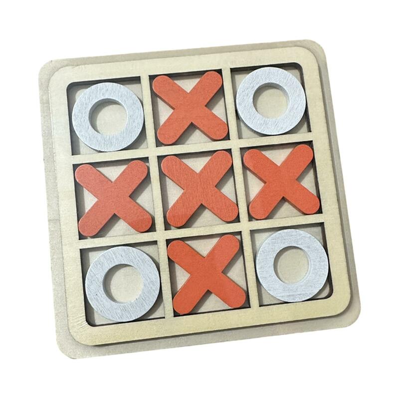 Wooden Board Tic TAC Toe Game Classical Family Children Puzzle Game Interactive Toys for Adults Indoor Outdoor Holiday Gifts