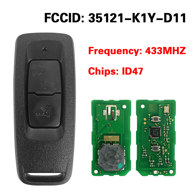 MK0020 kunci pintar untuk h-onda sepeda motor PCX 160 PCX125 Forza Nss350 2021 + Remote Chip Chip 433MHZ 47 Chip