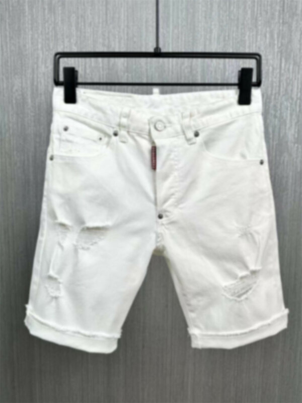 Мужские джинсовые шорты с эффектом потертости и потертости, весна-лето 2024