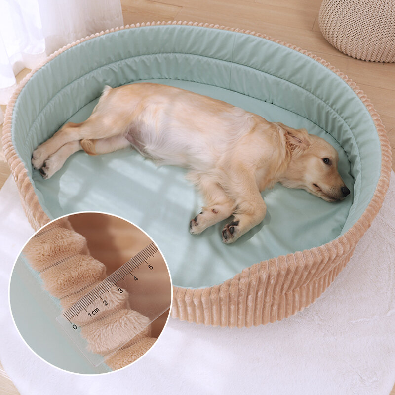 HOOPET-cama de doble cara para perro y gato, sofá de lana suave para todas las estaciones, tamaño grande, extragrande, cálida, S-XL