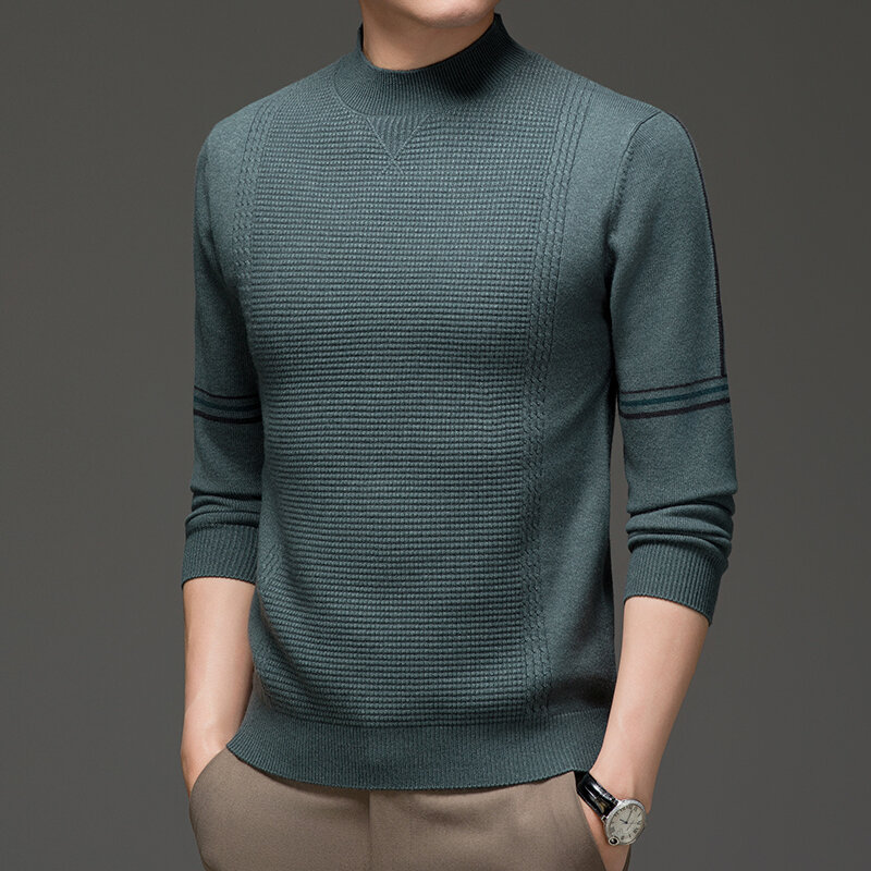 Men's Knitted Sweater Autumn and Winter New Base Sweater Slim Fit, Fashionable and Stylish Pullover Knit Base