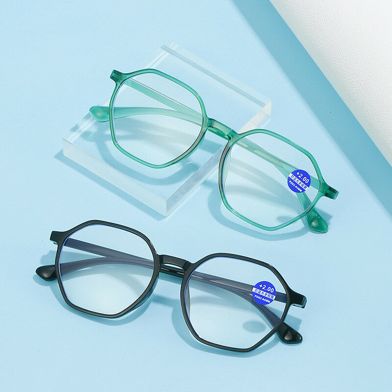 Kacamata Baca Ultra Ringan Kacamata Cahaya Anti-biru Definisi Tinggi Usia Menengah dan Tua Wanita Transparan Modis
