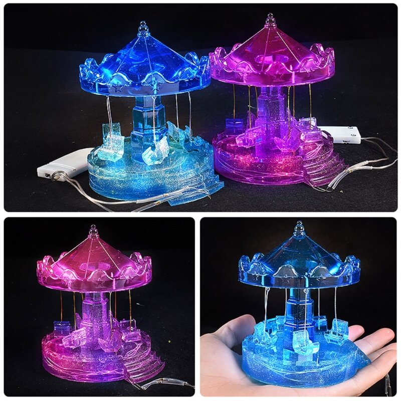 Merry-go-round Resin Mould Accessories Whirligig Home Ornaments Silicone Mold