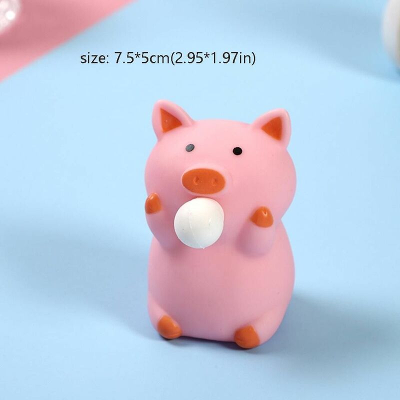 PVC Prise Spucke Schwein Spielzeug lustige Süßigkeiten Color Vent Ball Tier Dekompression Spielzeug Geburtstag