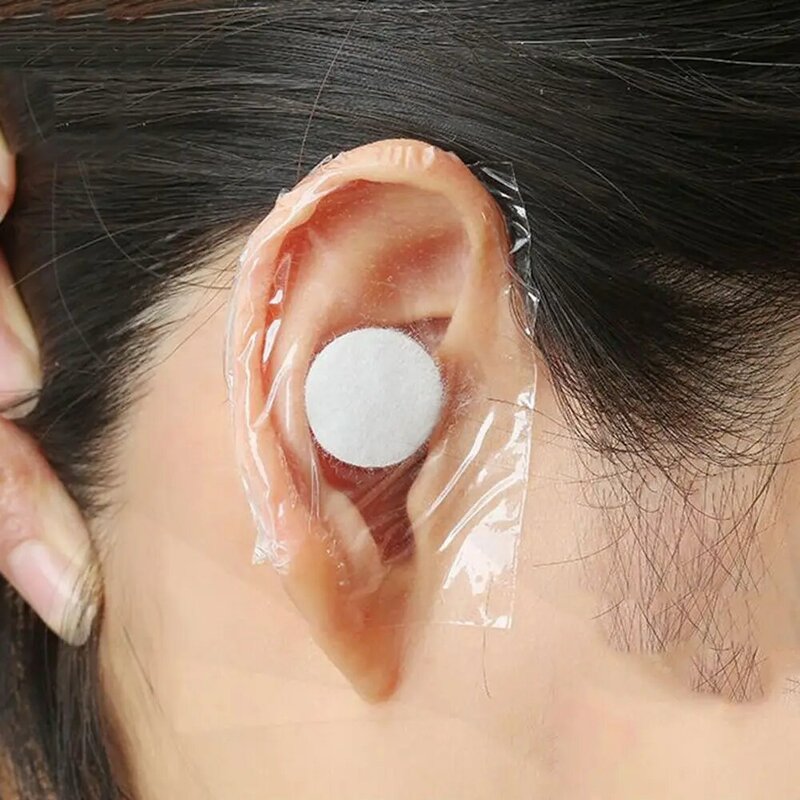 20pcs paraorecchie in plastica aggiornate Patch Shampoo paraorecchie impermeabili impermeabili protezione per le orecchie cuffia per doccia strumento adesivi per le orecchie