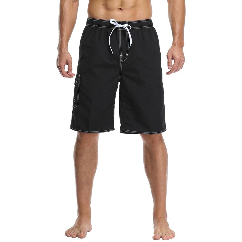 Letnie męskie spodnie plażowe do biegania na kolanach w stylu Casual i wygodne szorty spodenki męskie spodenki z bawełny i lnu ze sznurkiem