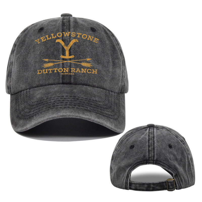 Yellowstone Dutton Ranch หมวกเบสบอล, หมวกย้อนยุค washed DAD หมวกบังแดดไม่สบายใจ unisex SnapBack visors