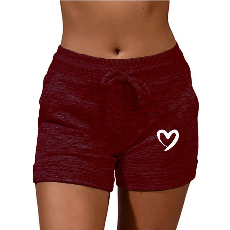 Women Fashion Casual Shorts with Pockets and Drawstring High Waist Sport Stretchy Shorts Yoga Running Shorts Plus Size S-5XL