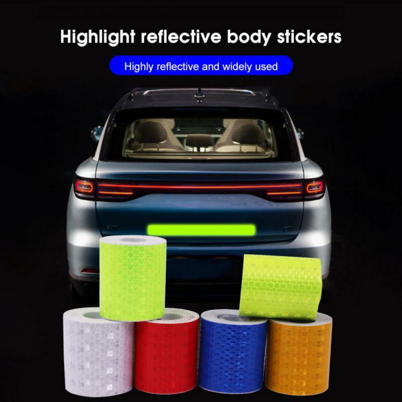 5cmx3m Cinta Reflectante Reflective Fabric Reflector Reflex Adhesiva Auto Car Film Crystal Honeycomb 30 Mm