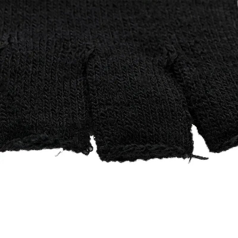 Warmer 1 Pair Thicken Stretch Elastic for Men Black Half Finger Gloves Knitted Gloves Mittens Fingerless Gloves