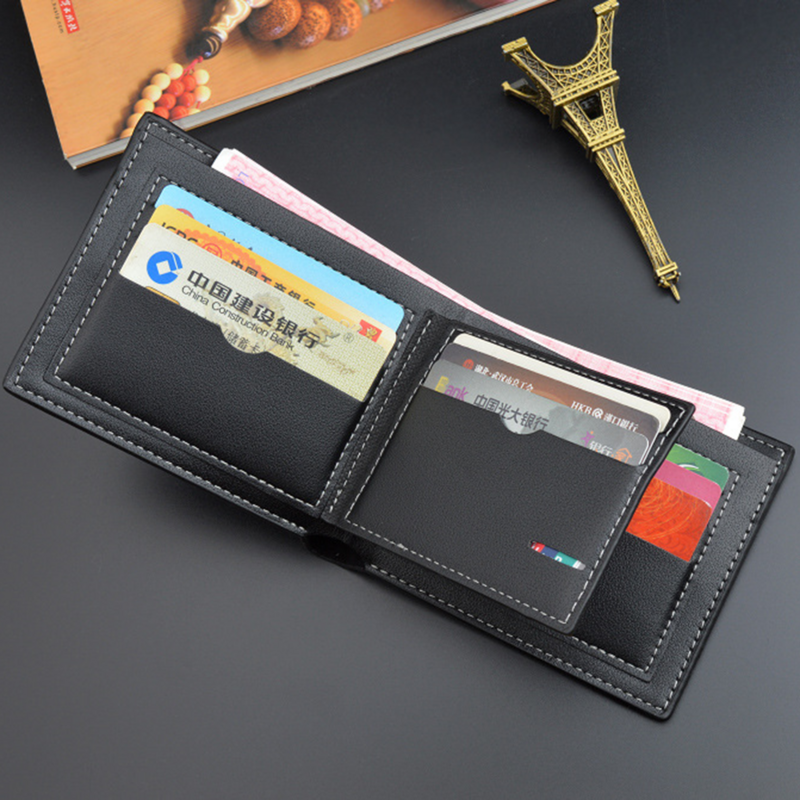 محفظة رجالية جلدية قصيرة Billfold الكلاسيكية عملة جيب حامل صور فاخرة الأعمال المحفظة بطاقة الائتمان/حاملي الهوية المال المحافظ