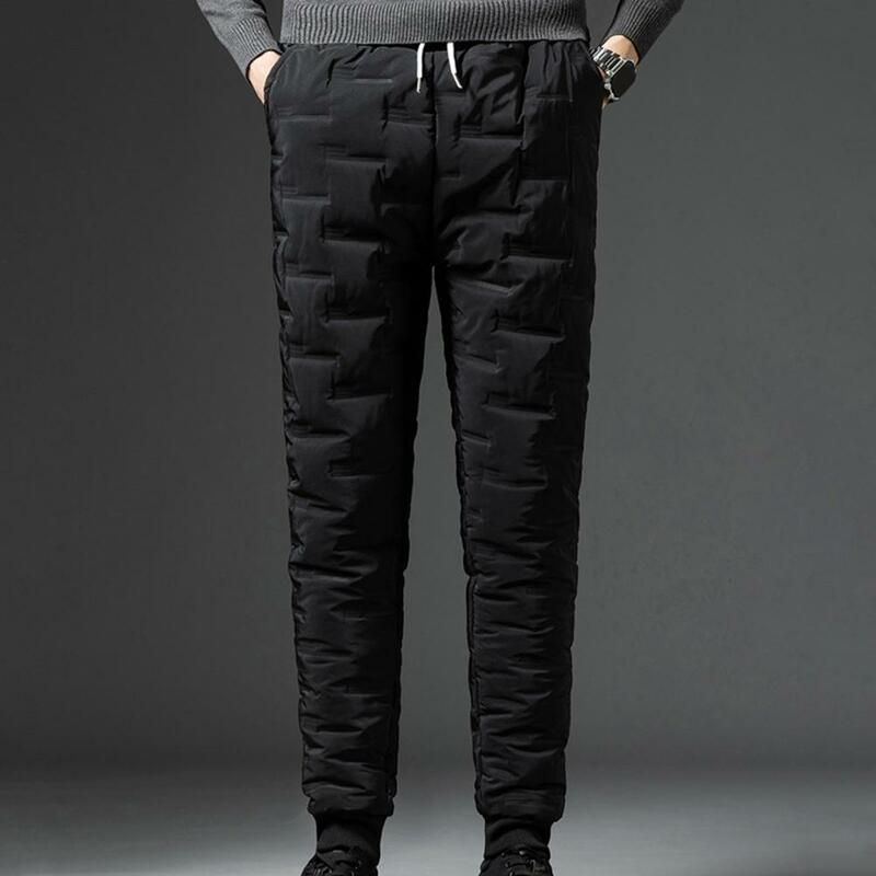 Модные зимние Пуховые брюки, ветрозащитные зимние брюки, универсальные теплые зимние брюки до щиколотки