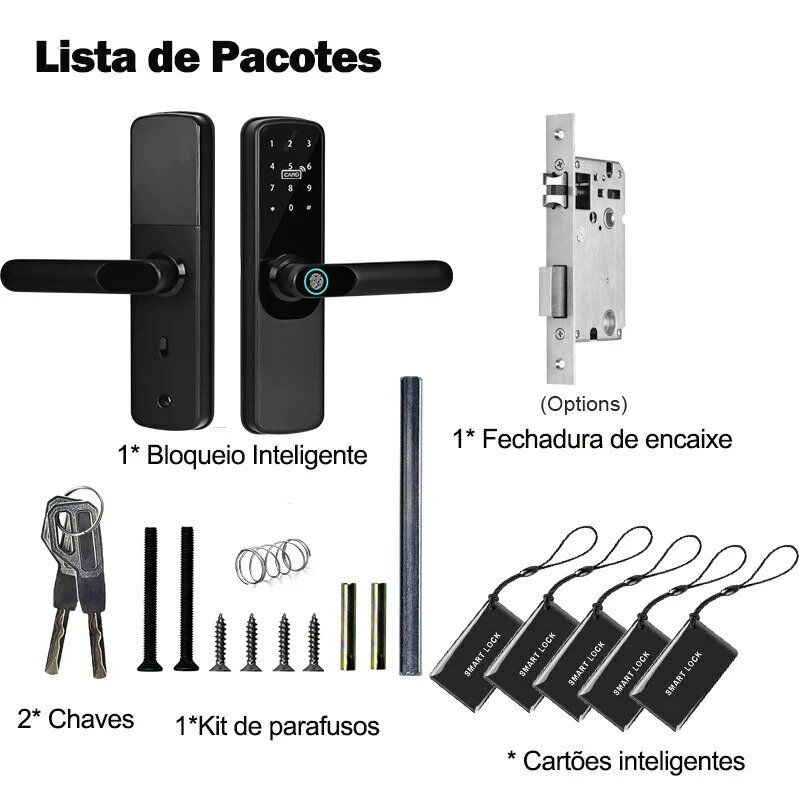 Tuya-cerradura electrónica inteligente con huella dactilar, tarjeta inteligente, contraseña, desbloqueo de llave, carga de emergencia USB, Wifi