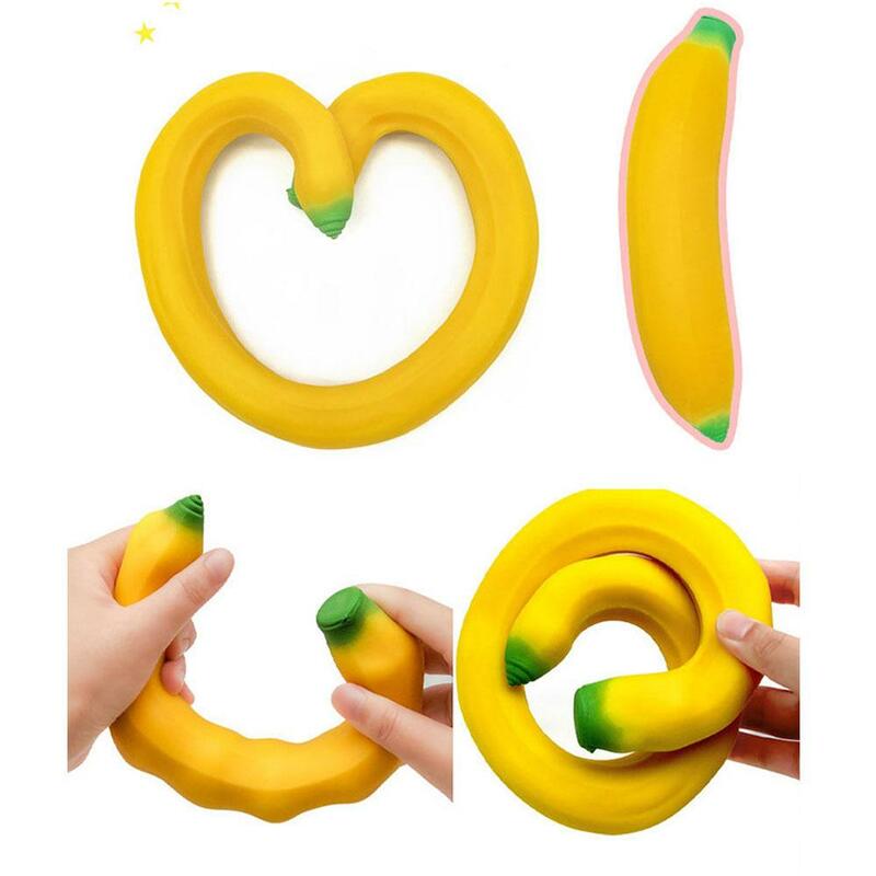 Stretchy Banana Sensory Toy para crianças, Squeeze Stress Relief, Fidget Brinquedos, Elastic Gluesand Enchido de Borracha