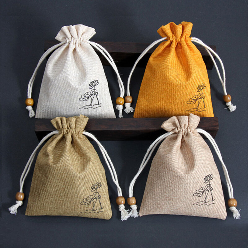 Fragrant Sachet Linen Jute Stationery Bag Pouch Jewelry Candy Odor Removal Bedroom Ampty Closet Accessory Air Dark Coffee