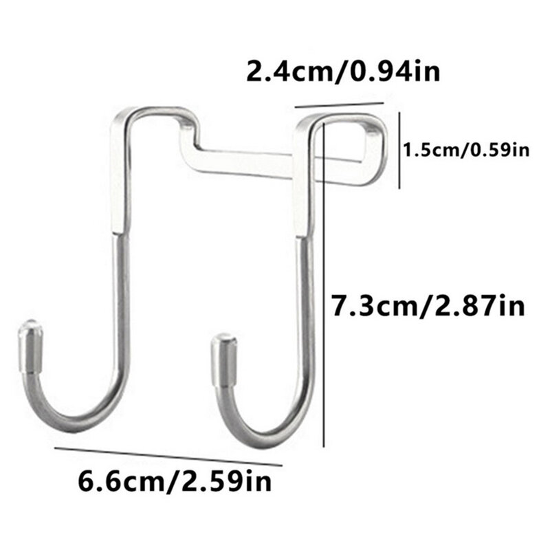 Punch-Free Double S Hook Stainless Steel Multiple Use Narrow Door Hook Heavy Duty Stainless Steel Bathroom Punch-Free Hook