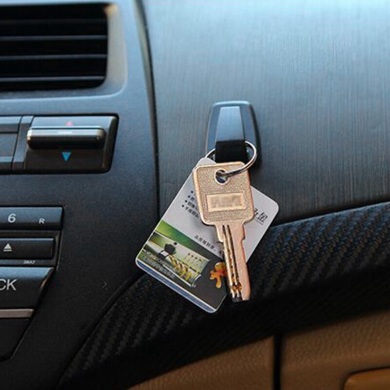 Mini gancho de plástico ABS para coche, colgador negro para gafas, bolsa, llave adhesiva, 3 unidades por juego
