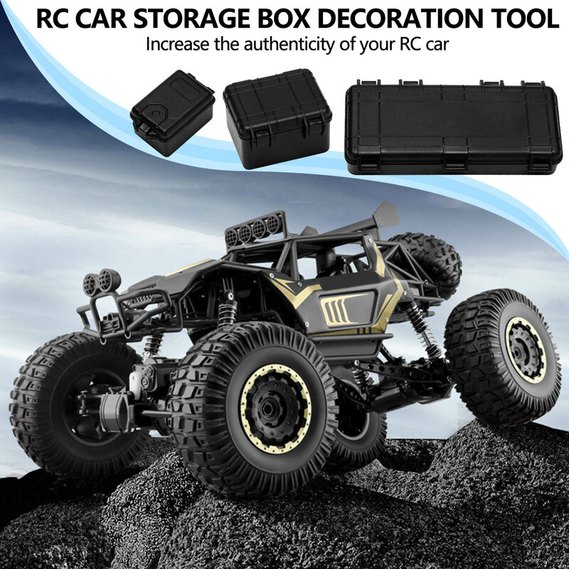 3Pcs Plastic Rc Car Storage Box Decoration Tool for Traxxas Trx4 Axial Scx10 90046 D90 1/10 Rc Crawler Accessories Black