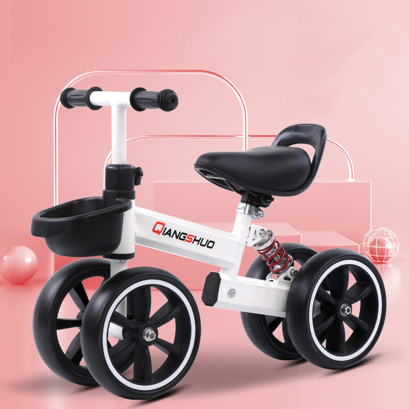 Mobil Keseimbangan Anak-anak Tanpa Pedal 1-2-3 Tahun Bayi Roda Empat Geser Bayi Yo-yo Memutar Mobil Naik Walker