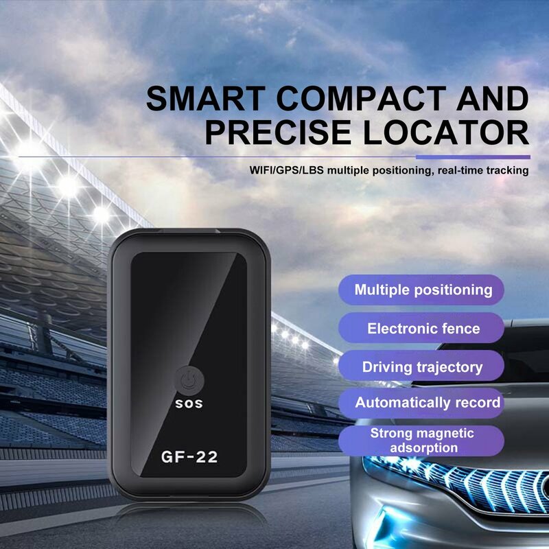 Magnético Mini Car GPS Tracker, Anti-Lost Gravação Dispositivo De Rastreamento, Controle De Voz, Telefone, WiFi, LBS, GF22